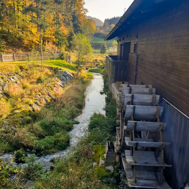 Foto des Mühlenrads am Ferienhaus