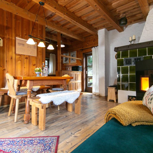 Gemütlicher Wohnbereich im Ferienhaus Kollnbergmühle