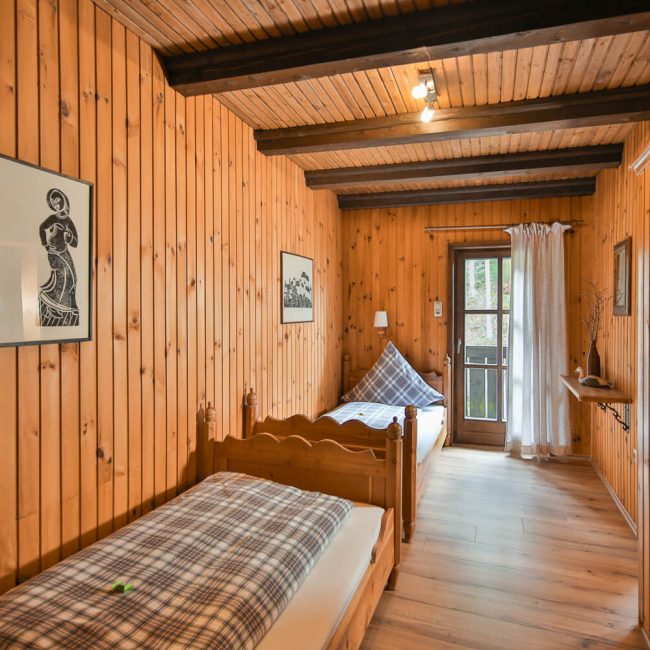 Schlafzimmer des Ferienhauses im Bayerischen Wald
