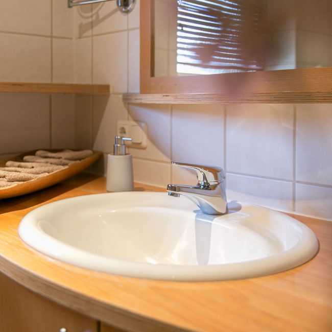 Badezimmer des Ferienhauses im Bayerischen Wald